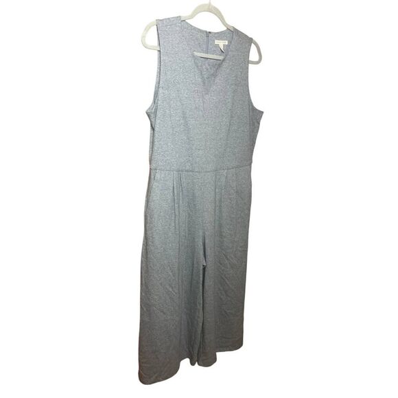 Eileen Fisher Speckled Organic Cotton Jumpsuit in Moon Gray Sz. M - Picture 2 of 5